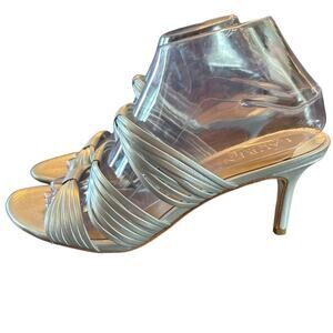 Lauren Ralph Lauren Nappa Leather Strappy Slip On Dressy Evening Heels NEW 8.5